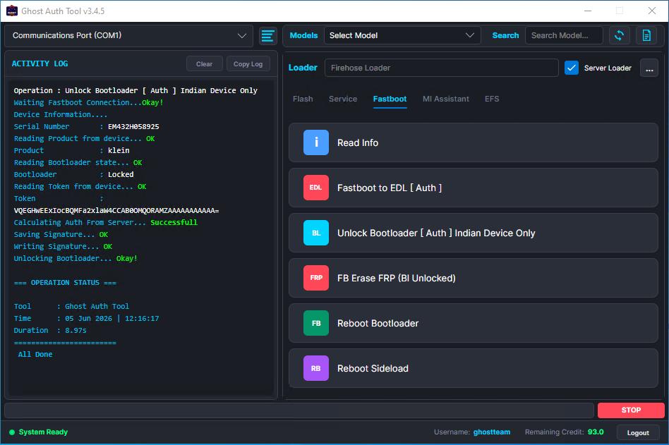Ghost Auth Tool Credits for Existing User(API)